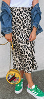 Brown Leopard Print High Waist Midi Skirt Florida Girl Fashion Boutique