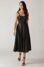 Solid Woven Midi Dress FLYING TOMATO