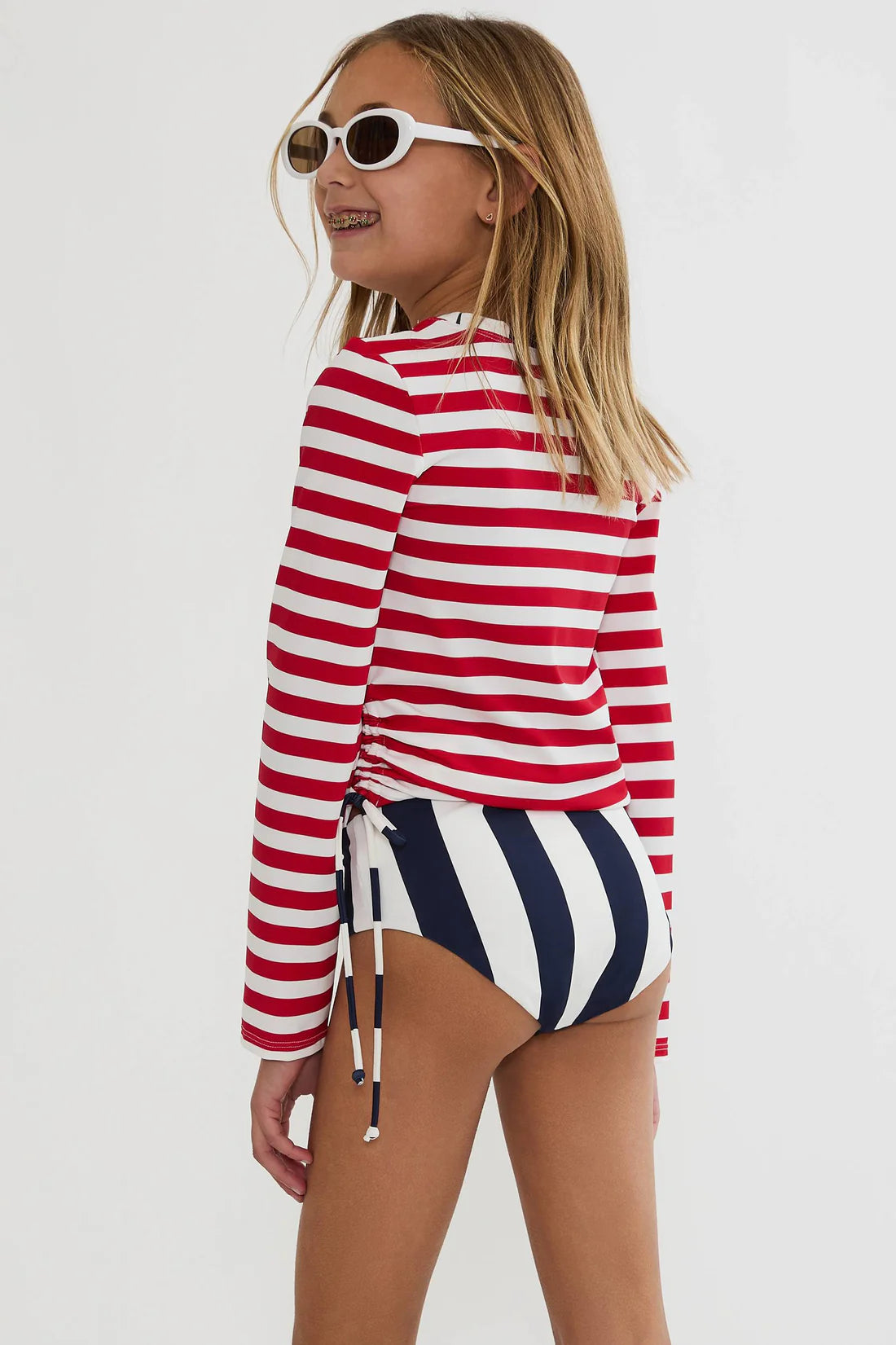 Beach Riot Little Addie & Janie Set Star Spangled Stripes