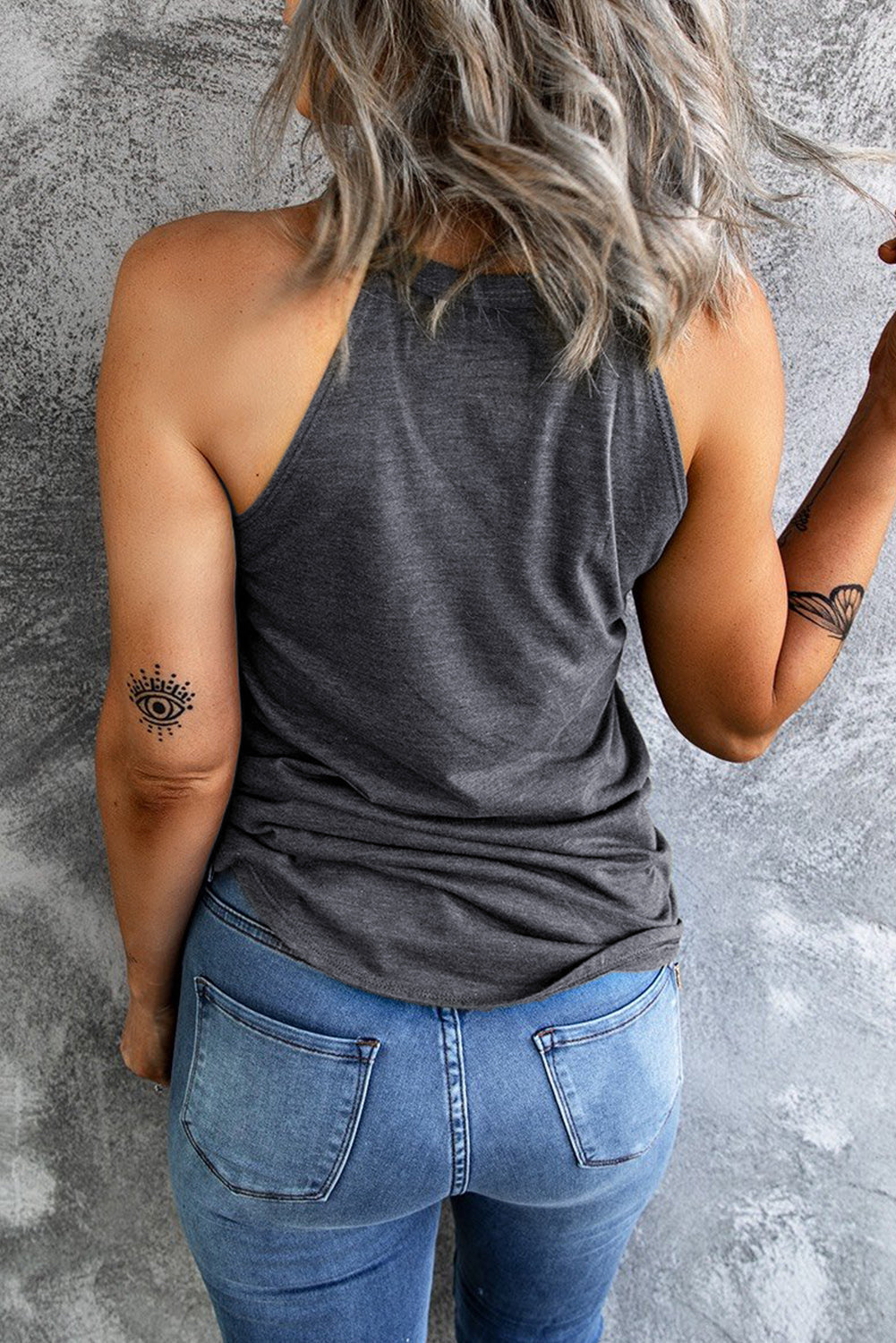 Gray Halter Tank Florida Girl Fashion Boutique