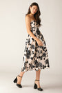 Black Floral Midi Dress FLYING TOMATO