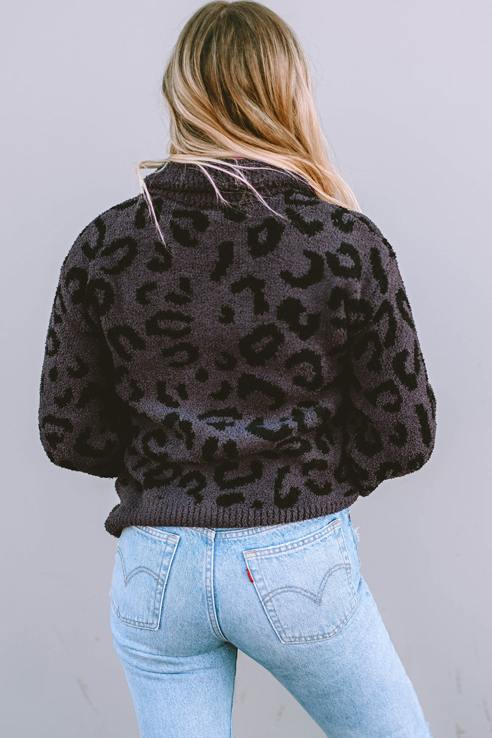 Fuzzy Black Leopard Pullover Florida Girl Fashion Boutique