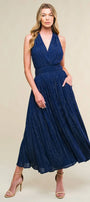 Metallic Threaded Woven Midi Dress Florida Girl Fashion Boutique