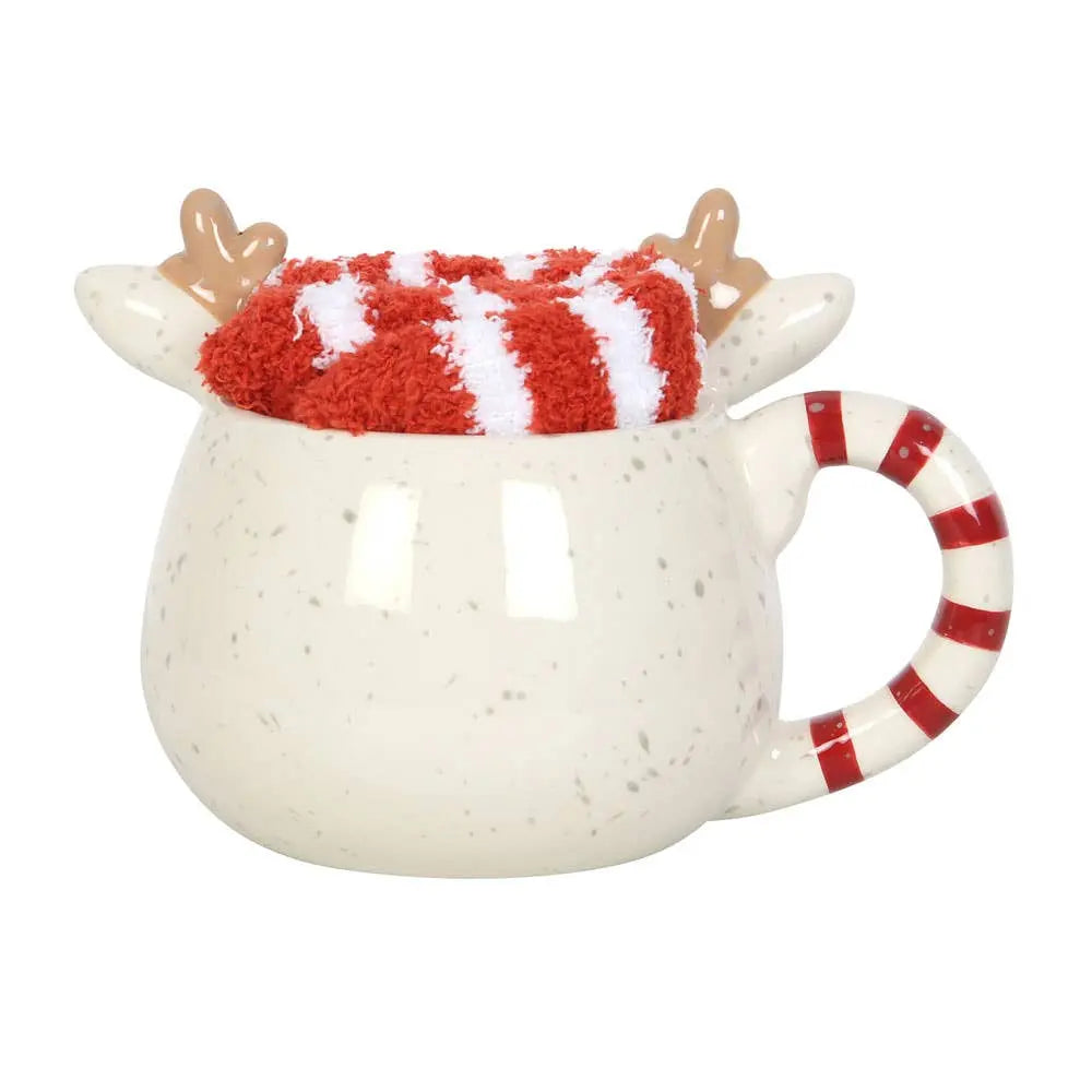 Rudolph Reindeer Christmas Mug and Socks Set Something Different Wholesale