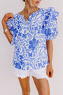 Floral Bubble Sleeve Top Florida Girl Fashion Boutique