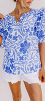 Floral Bubble Sleeve Top Florida Girl Fashion Boutique