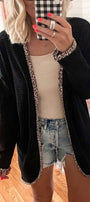 Leopard Trim Cardigan Florida Girl Fashion Boutique