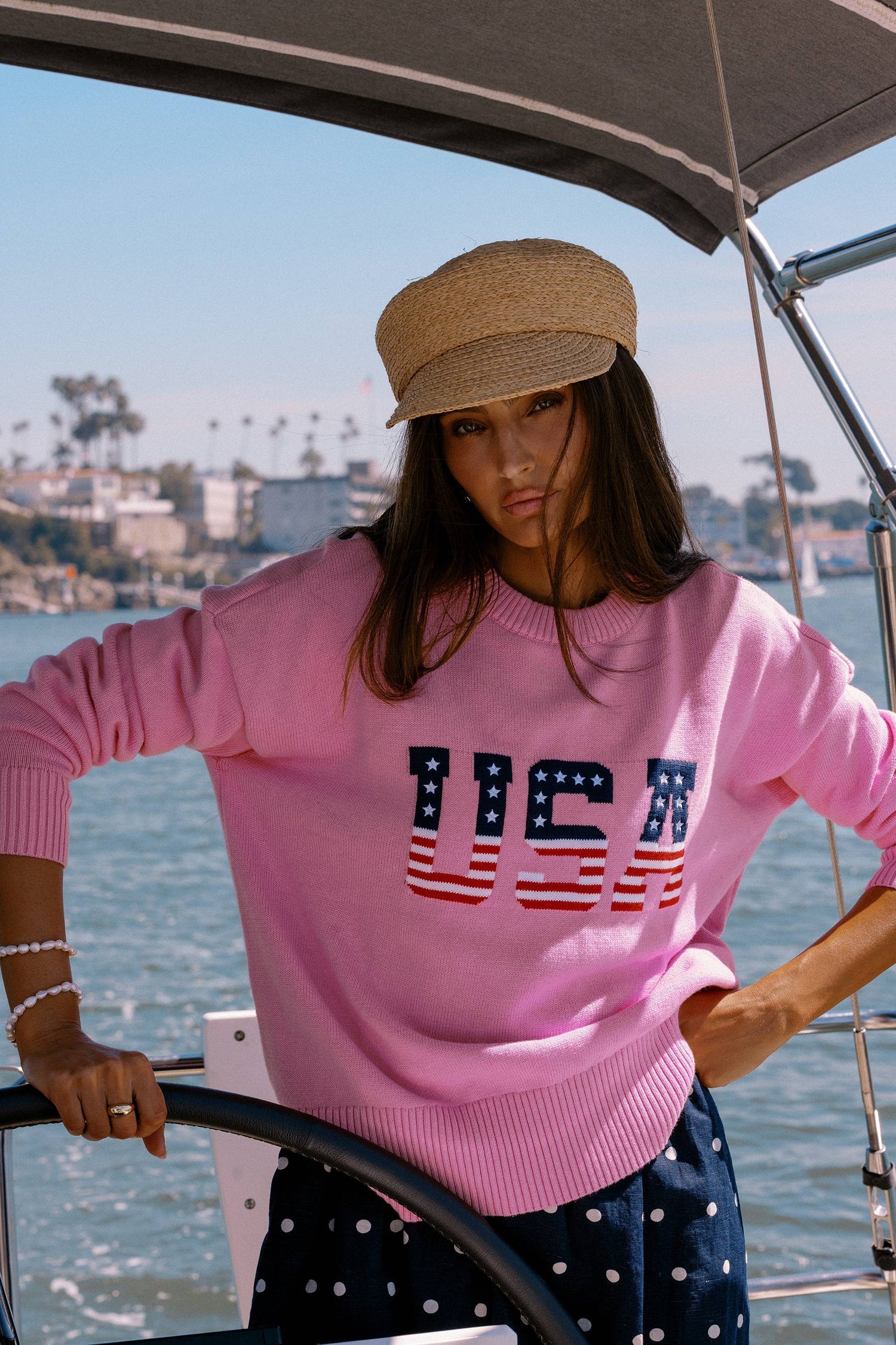 Beach Riot Callie Sweater Prism Pink Americana