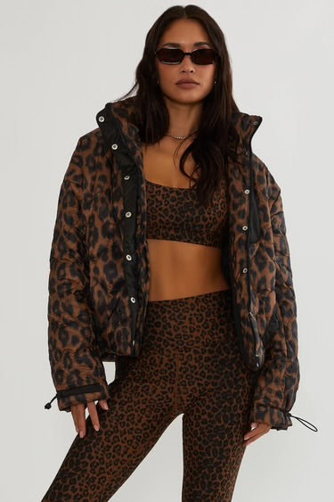 Beach Riot Harvie Jacket Caramel Leopard