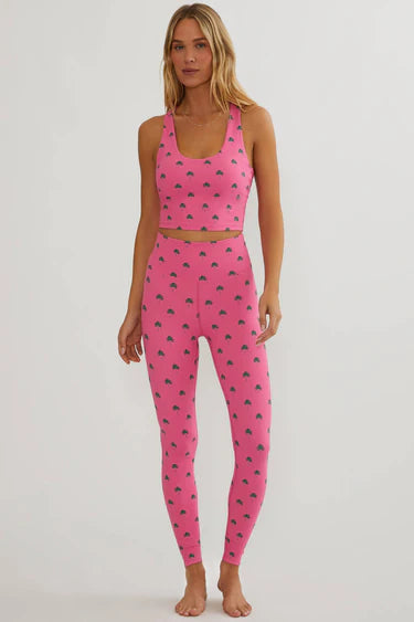 Beach Riot Piper Legging Flamingo Fronds Waffle