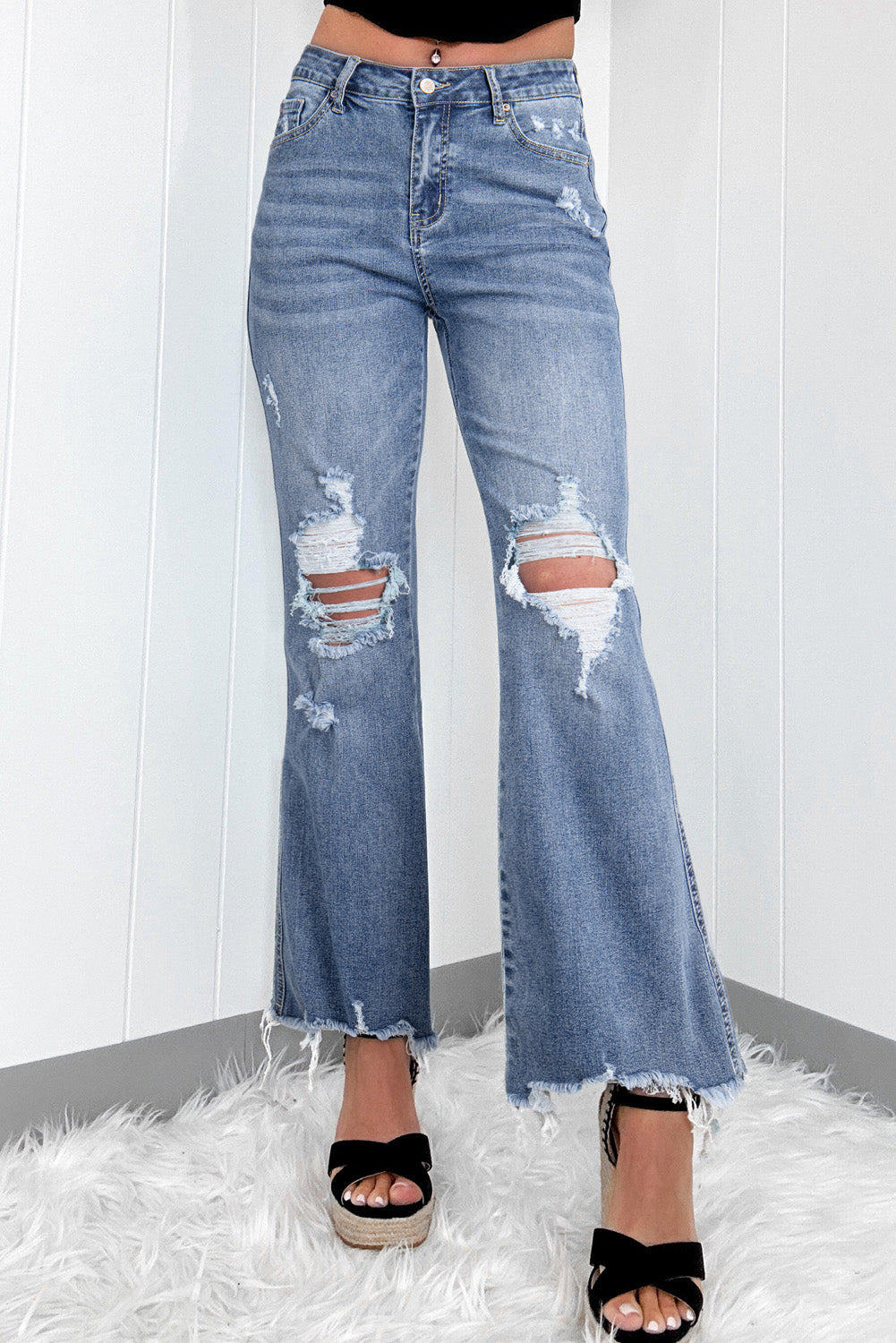 Dusk Blue Flared Jeans Florida Girl Fashion Boutique