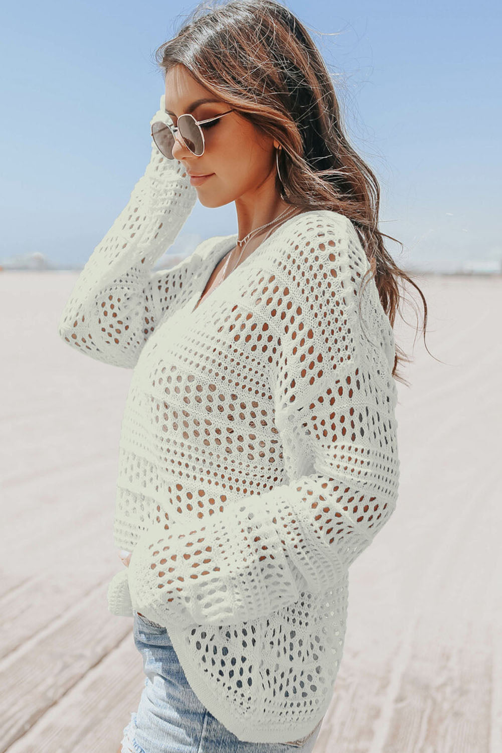 Crochet Pullover Sweater Florida Girl Fashion Boutique