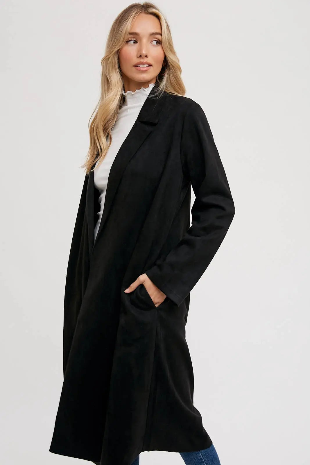 Faux Suede Coat Bluivy