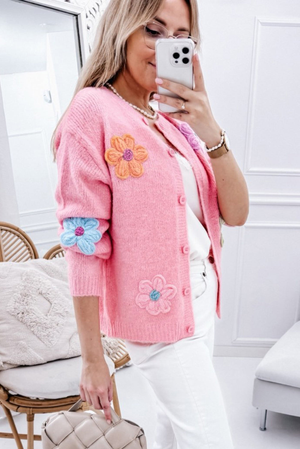 Knitted Floral Cardi Florida Girl Fashion Boutique