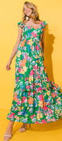Sleeveless Floral Ruffle Maxi Florida Girl Fashion Boutique
