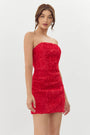 Adelyn Rae Posey Textured Floral Strapless Mini Dress Adelyn Rae
