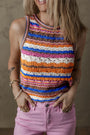 Texture Knit Stripe Tank Florida Girl Fashion Boutique