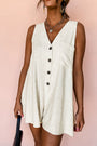 V Neck Button Front Romper Florida Girl Fashion Boutique