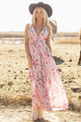 Pink Floral Cross Back Maxi Florida Girl Fashion Boutique