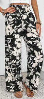 Black Floral Wide Leg Pants Florida Girl Fashion Boutique