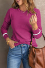 Rose Ribbed Crew Neck Florida Girl Fashion Boutique