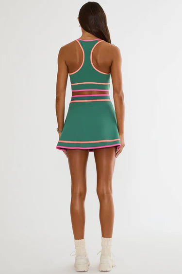 Beach Riot Tamara Skirt Rally Green Colorblock