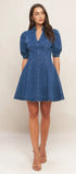 A washed denim mini dress - ID22983 FLYING TOMATO