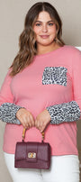 Pink Leopard Cuff Top Florida Girl Fashion Boutique