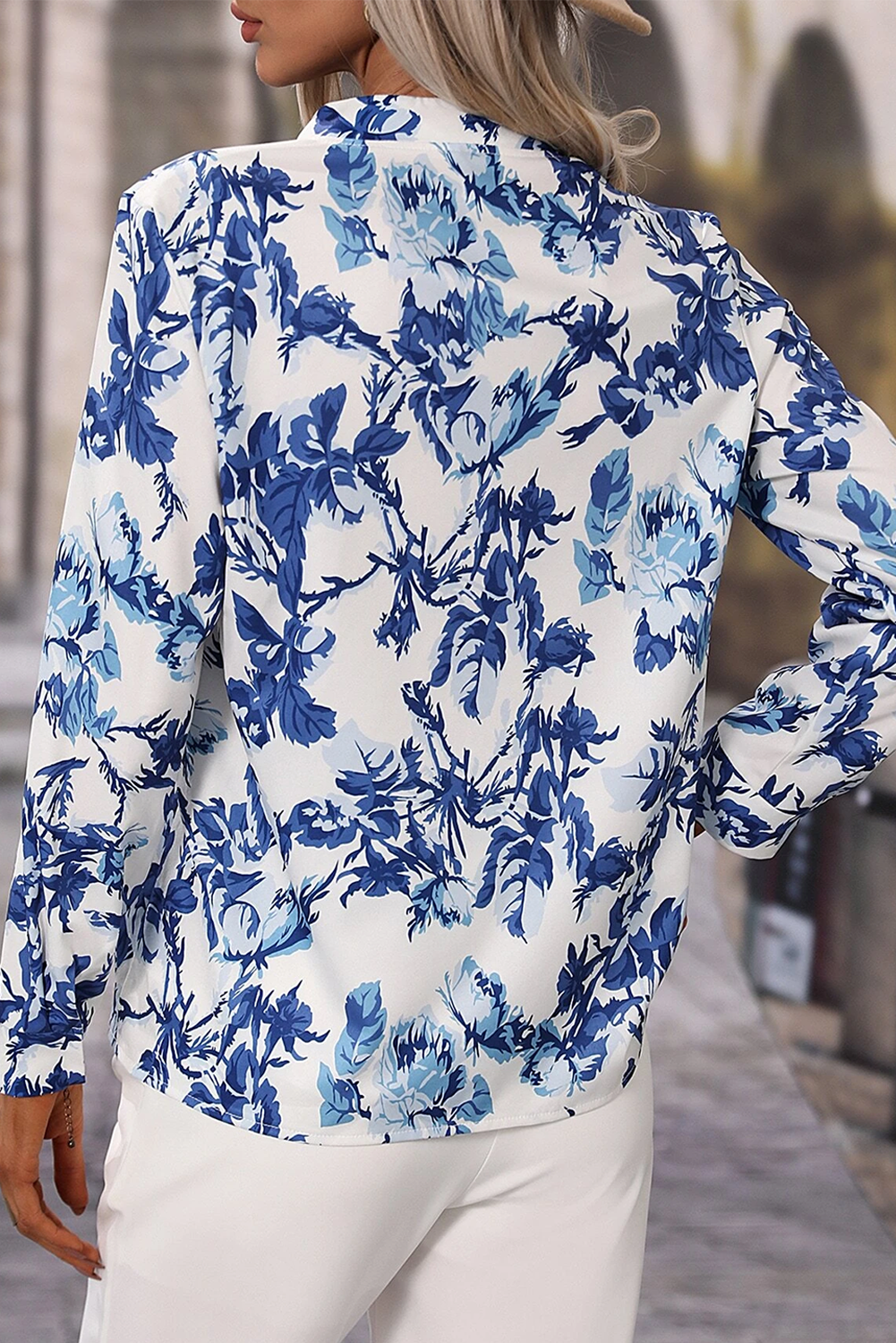 Elegant Floral Notched Neck Blouse Florida Girl Fashion Boutique