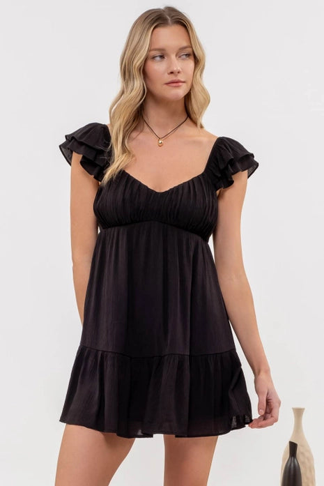 Black Ruffle Mini Dress Florida Girl Fashion Boutique