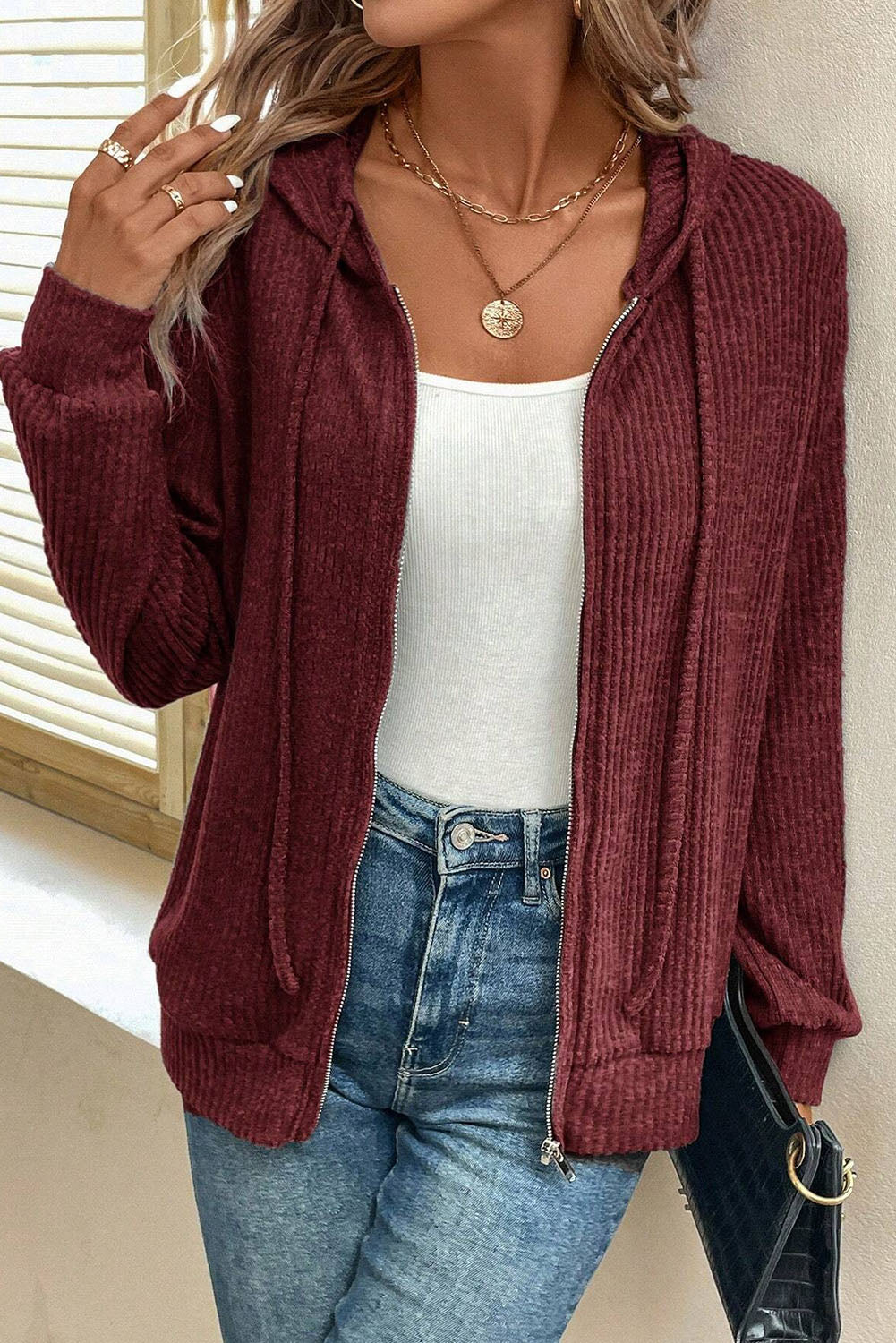 Dahlia Ribbed Zip Up Florida Girl Fashion Boutique