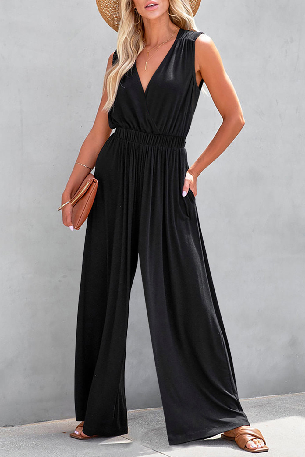 Deep V Neck Jumpsuit Florida Girl Fashion Boutique
