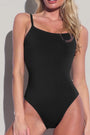 Black Thin Strap Strappy Lace-up Open Back One Piece Swimsuit Florida Girl Fashion Boutique