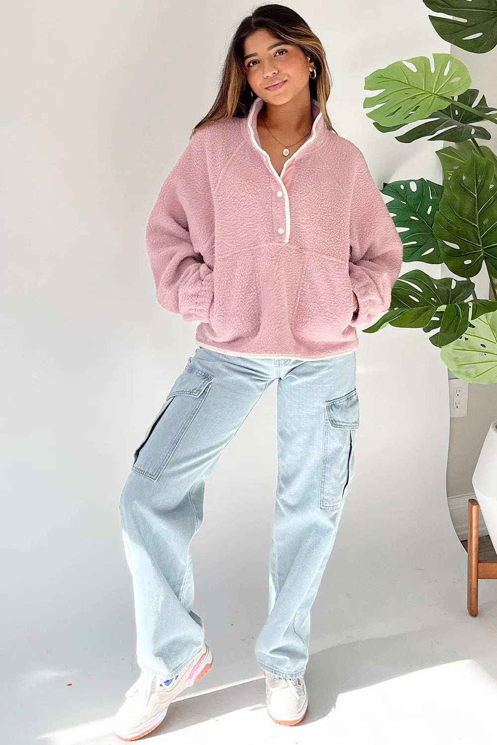 Pink Sherpa Pullover Florida Girl Fashion Boutique