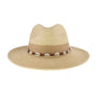 Two-Tone Shell & Wood Bead Trim Panama Hat C.C Beanie