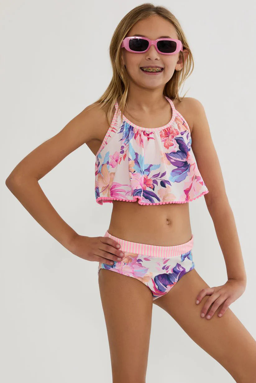 Beach Riot Little Tanvi & Janie Set Hibiscus Garden
