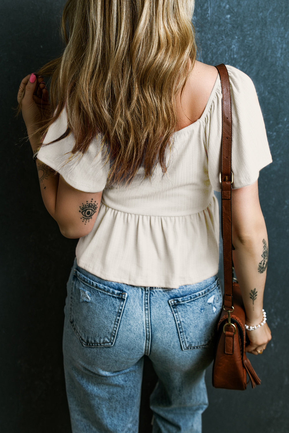 Shirred Flutter Sleeve Blouse Florida Girl Fashion Boutique