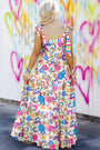 Striped Trim Floral Maxi Florida Girl Fashion Boutique