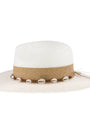 Two-Tone Shell & Wood Bead Trim Panama Hat C.C Beanie