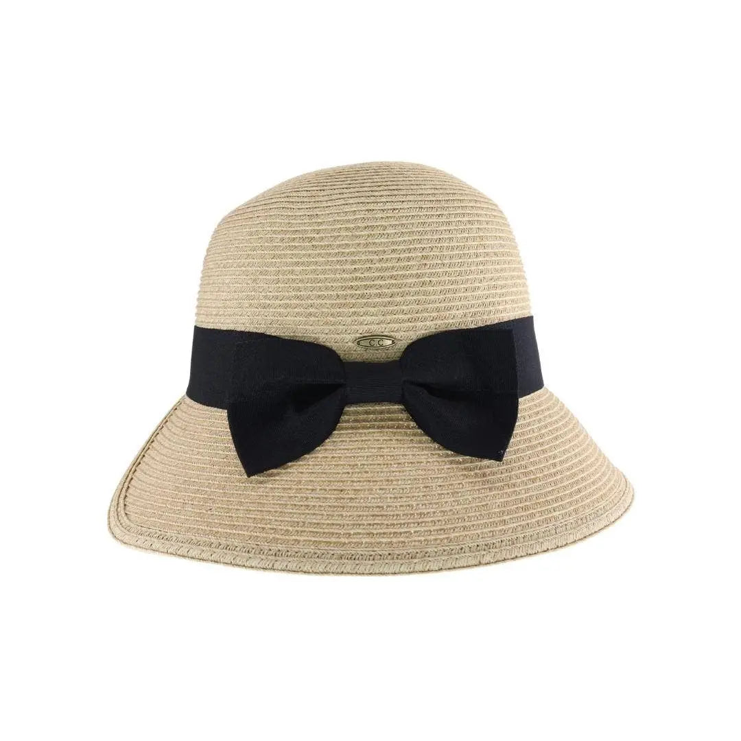 Ribbon Trim Cloche Sun Hat C.C Beanie
