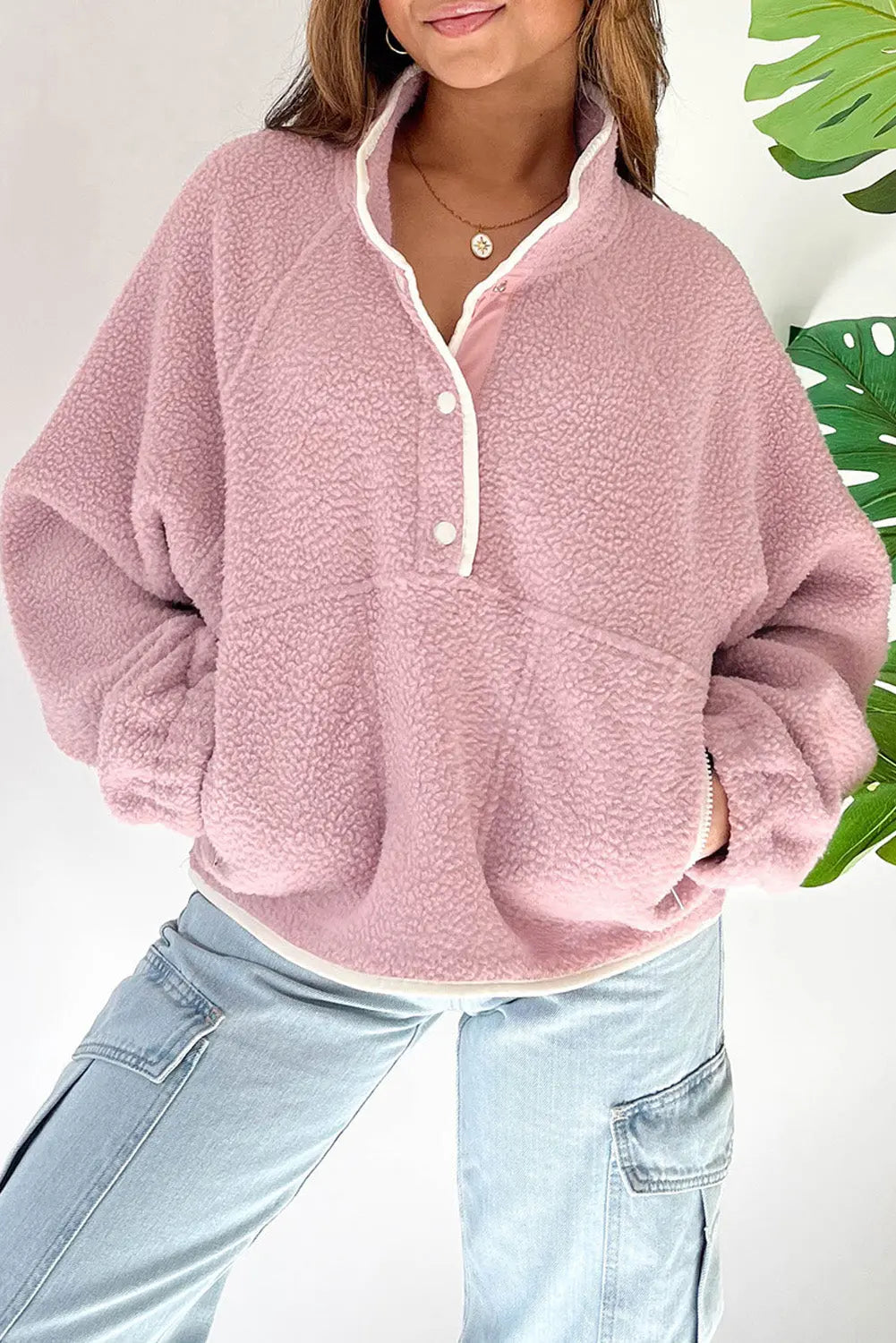 Pink Sherpa Pullover Florida Girl Fashion Boutique