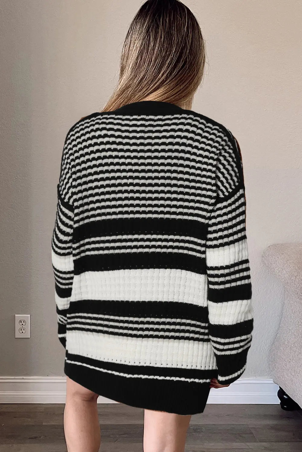 Black and White Colorblock Cardigan Florida Girl Fashion Boutique