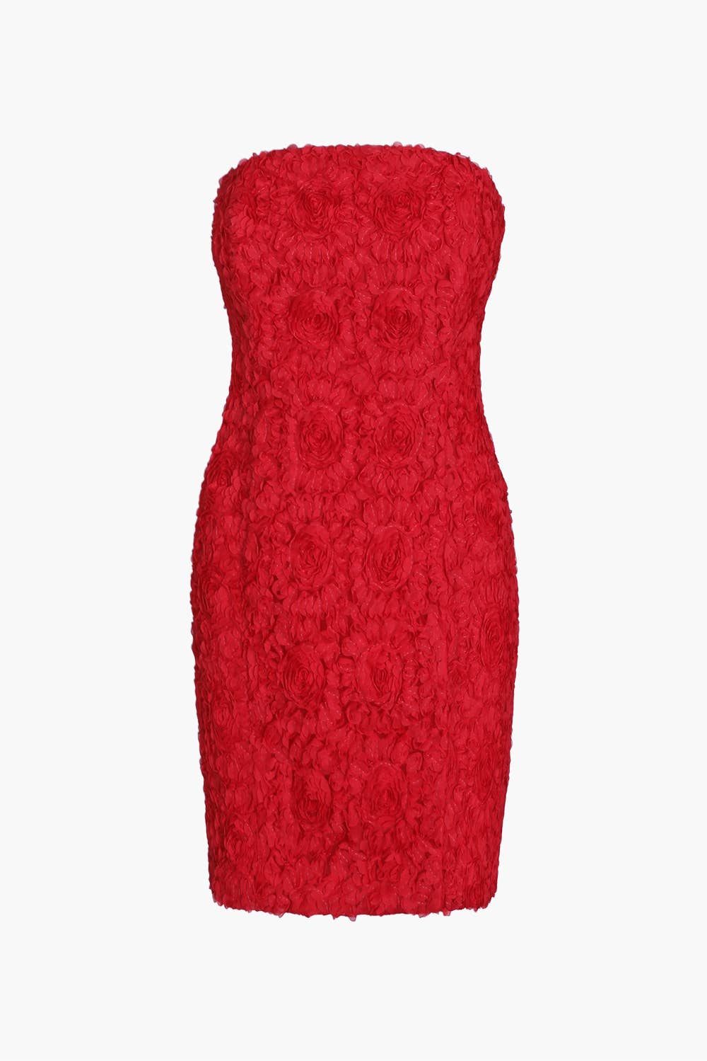 Adelyn Rae Posey Textured Floral Strapless Mini Dress Adelyn Rae
