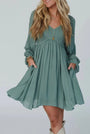 Mist Green Bubble Sleeve Dress Florida Girl Fashion Boutique