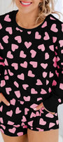 Black and Pink Hearts Lounge Set Florida Girl Fashion Boutique
