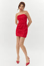 Adelyn Rae Posey Textured Floral Strapless Mini Dress Adelyn Rae