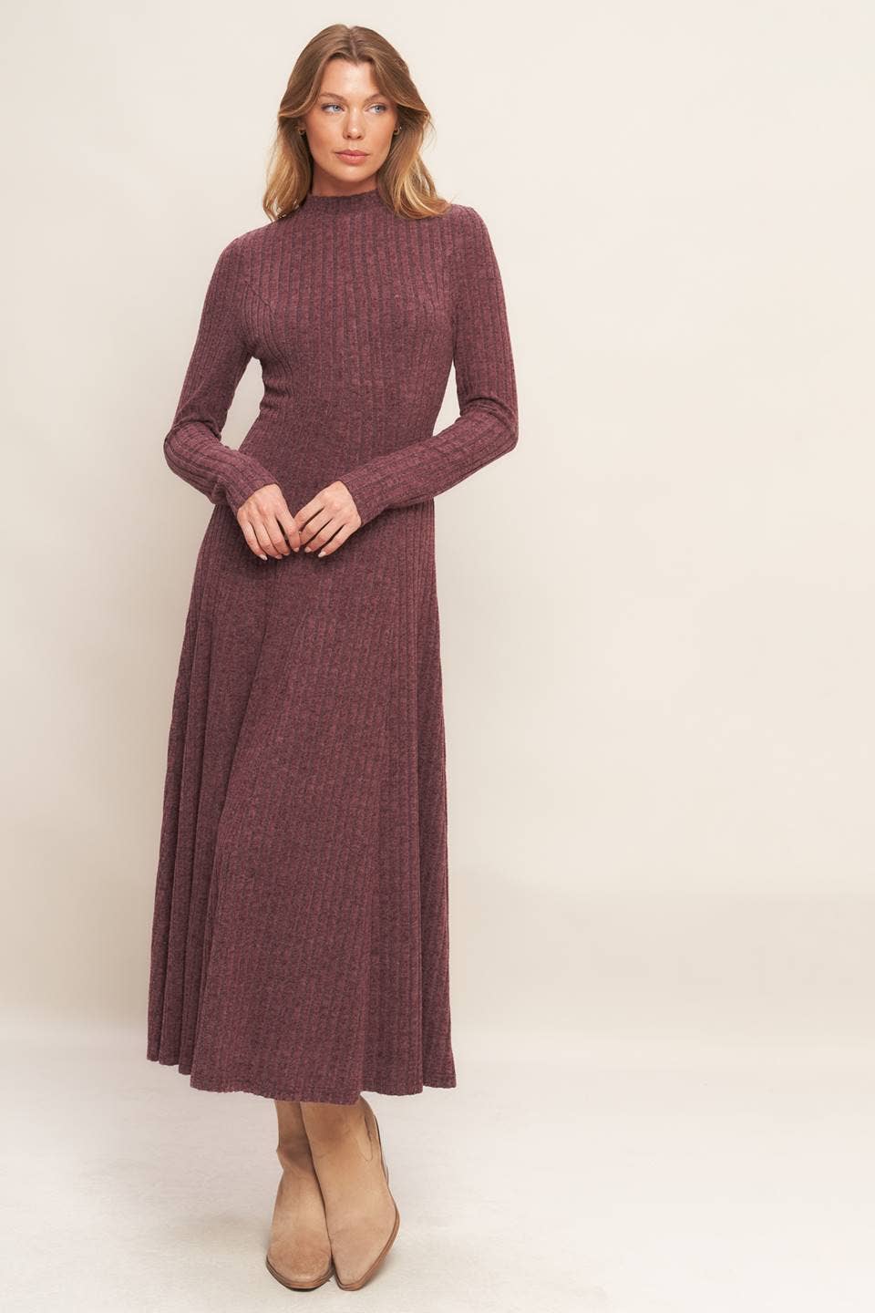 Mulberry Muse Ribbed Midi Dress