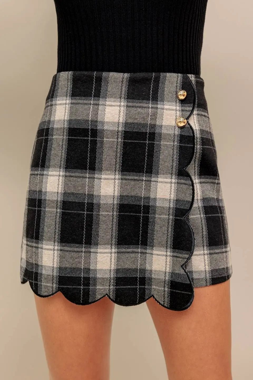 A woven plaid skort - IP8963 FLYING TOMATO