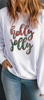Sequined Holly Jolly Sweatshirt Florida Girl Fashion Boutique
