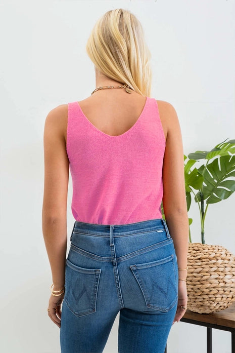 Pink Knit Tank Florida Girl Fashion Boutique